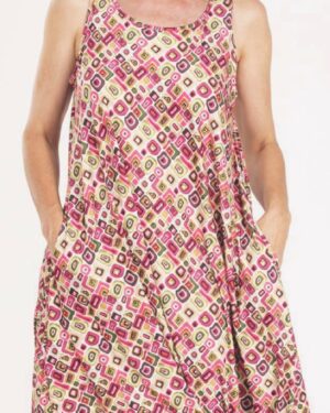 Vestido sin mangas cuadros dibujados de Pettrus